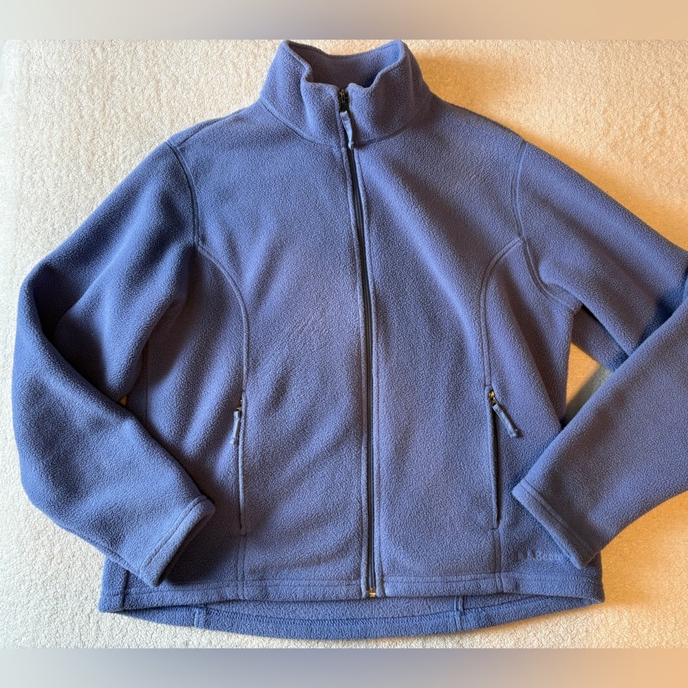 L.L. Bean Full Zip Fleece Jacket, Periwinkle Blue. Women’s Size Large